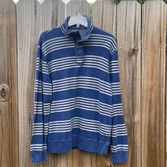 Take 50% OFF- Fossil Striped Men’s Long Sleeve Sweater, Size-L - Picture 1 of 5